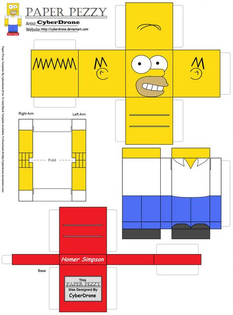 Simpsons Crafts, Simpsons Party, Diy Gift Box Template, Hobby Cnc, Paper Cube, Tv Cartoon, Simpsons Characters, Cardboard Toys, Printable Box