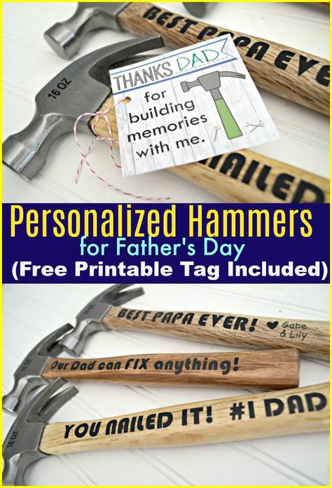 Gift Ideas For Dad: Father Hammer Fathers Day Gift Diy, Fathers Day Vinyl Gift Ideas, Free Printable Tags, Free Printable Gifts, Free Printable Gift Tags, Diy Father's Day Gifts, Presents For Boyfriend, Vinyl Gifts, Father's Day