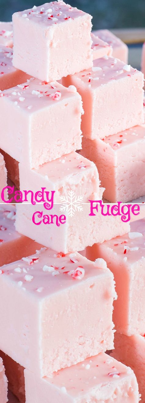 This Candy Cane Fudge recipe is incredible! Creamy, smooth and loaded with candy cane flavour! A must make Holiday Treat. Candy Cane Fudge, Best Fudge Recipe, Weight Watcher Desserts, Christmas Fudge, Low Carb Dessert, Christmas Candy Recipes, Oreo Dessert, Fudge Recipe, Homemade Candies