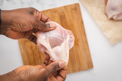 How To Remove Bone From Chicken Thigh (How to debone chicken thighs) - yourcookingbuddy.com Debone Chicken Thigh, Thigh Chicken, Frozen Butternut Squash, Honey Soy, Cilantro Lime Chicken, Boneless Skinless Chicken Thighs, Raw Chicken, Cooking Hacks, Baked Chicken Thighs