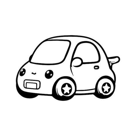 Cute cartoon car isolated on white backg... | Premium Vector #Freepik #vector #car #automobile #motor-vehicle #vehicles Car Cartoon Drawing, Car Drawing Sketches, Smile Car, Cartoon Car Drawing, Stationary Ideas, Car Vector, Cartoon Car, Car Illustration, Clipart Black And White