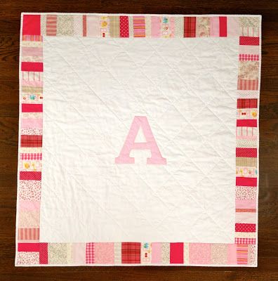 "Q" is for Quilt - Jaime Costiglio Q Is For Quilt, Monogrammed Baby Quilt, Vintage Baby Quilt, Pink Fabrics, Baby Gifts To Make, Monogram Quilt, Diy Crafts Love, Cute Alphabet, Letter Q