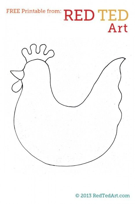 Chicken Printable Rooster Template, Craft For Preschoolers, Arts And Crafts Interiors, Easter Crafts Preschool, Farm Animal Crafts, Farm Preschool, Arts And Crafts For Adults, Arts And Crafts For Teens, Chicken Crafts