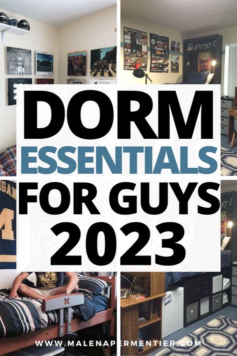 Dorm Room Gifts For Guys, Guy Dorm Room Aesthetic, Guys Dorm Room Decor, Dorms For Guys, Dorm Essentials List For Guys, Dorm Room Essentials For Guys, Boy Dorm Rooms, Masculine Dorm Room, Guy Dorm Room Ideas