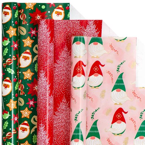 PRICES MAY VARY. SHORT ROLL: This holiday wrapping paper set comes with 3 rolls, each roll measures by 17 inch (43.2cm) wide and 120 inch (305cm) long, giving you 42.5 square feets paper in total, it is suitable for MEDIUM and SMALL gifts. Please confirm whether it fits your gift size before ordering. THREE CHRISTMAS DESIGNS: The Christmas wrapping paper features three classic designs: Santa Claus/ Christmas/ Gnome. These designs will give your gifts a timeless and stylish look this holiday seas Gift Wrap Diy, Mini Rolls, Holiday Wrapping, Holiday Wrapping Paper, Santa Claus Christmas, Christmas Wrapping Paper, Paper Roll, Christmas Designs, Christmas Gnome