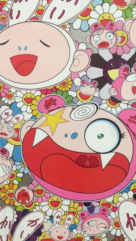 Murakami Artist, Takashi Murakami Art, Optical Illusion Drawing, Superflat, Wal Art, Abstract Expressionist Art, Y2k Wallpaper, Afrocentric Art, Takashi Murakami