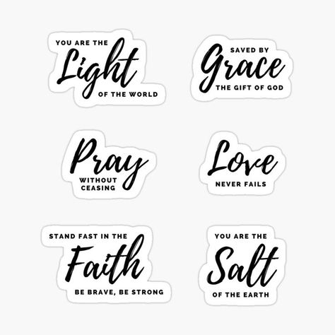 Christian stickers pack in black and white calligraphy style Decorate Your Bible Ideas, Bible Verse Stickers Free Printable, Bible Verses Calligraphy, Bible Stickers Printable, Small Bible Verses, Stickers Printable Black And White, Bible Verses Stickers, Calligraphy Bible Verses, Christian Stickers Free Printable