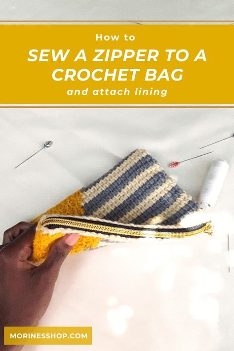 How To Line A Crochet Bag, Sew A Zipper, Crochet Star Stitch, Crazy Crochet, Crochet Clutch Bags, Sew Zipper, Knitting Group, Quick Crochet Patterns, Crochet Tools