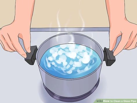 3 Ways to Clean a Glass Pipe - wikiHow How To Clean Bong, Diy Bong, Easy Cleaning Hacks, Small Mason Jars, Cleaning Wood, Glass Pipes, Diy Cleaning Products, Water Pipes, Glass Bowl