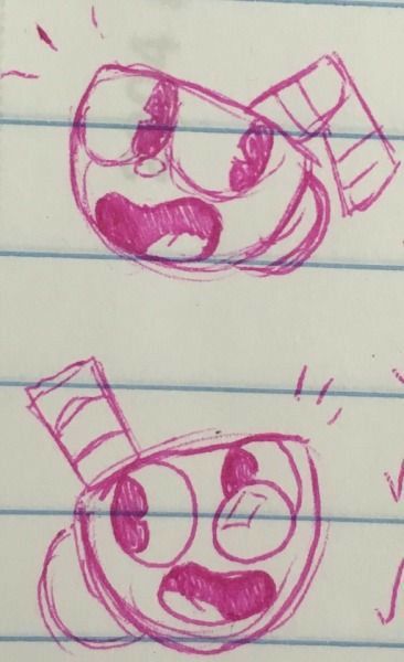 Cuphead Drawings Easy, Cuphead Sketch, Cups Drawing, Cuphead Drawings, Cup Drawing, Mini Drawing, Cartoon Doodles, Random Doodles, Easy Doodles