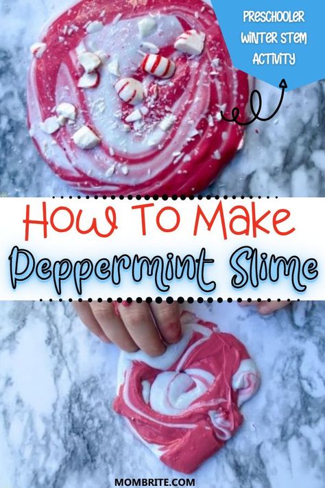 Candy Cane Slime, Food Science Experiments, Candy Slime, Kitchen Science Experiments, Holiday Stem, Kitchen Science, Peppermint Patty, Candy Cane Cookies, Peppermint Scent