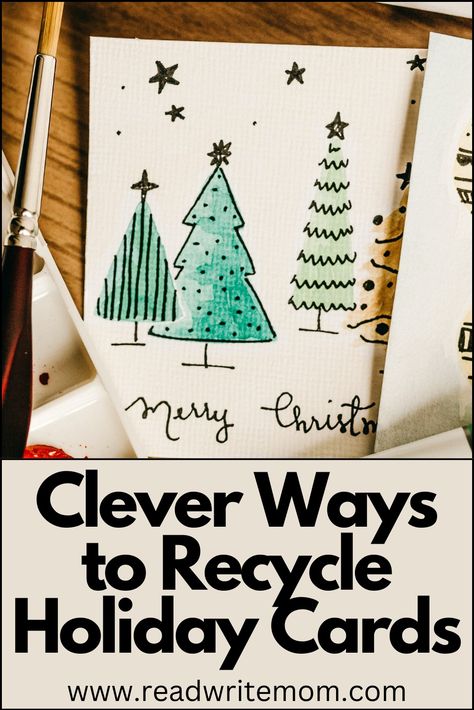 Clever ideas for recycling/reusing your holiday/Christmas cards to enjoy again and again. Ideas For Recycling, Old Christmas Cards, Recycle Christmas Cards, Ways To Recycle, Old Christmas, Christmas Holiday Cards, Clever Ideas, Again And Again, Xmas Cards