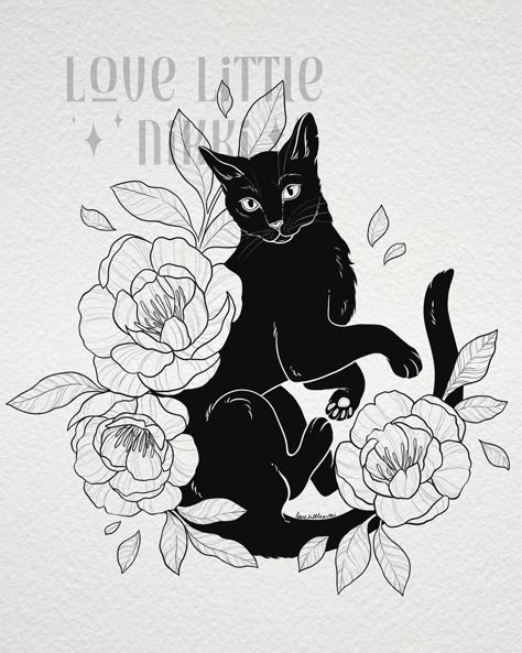 This little black kitty is for Emery 🐈‍⬛✨ I’ve worked with Emery back a while ago so it was nice to talk to them again and do up another pretty kitty piece for them! #cattattoo #tattoodesign #blackcat Large Black Cat Tattoo, Little Black Cat Tattoo, Dark Cat Tattoo, Neo Traditional Cat Tattoo, Tabby Cat Tattoo, Black Cat Tattoo Ideas, Black Work Tattoo, Black Cat Tattoo, All Black Cat