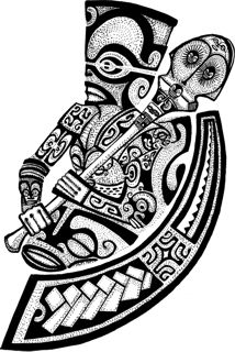 Tiki Polynésien New Zealand Symbols, Polynesian Leg Tattoo, Ancient Atlantis, Tiki Tattoo, Crab Tattoo, Bottle Tattoo, Polynesian Tattoo Designs, Band Tattoo Designs, Polynesian Art