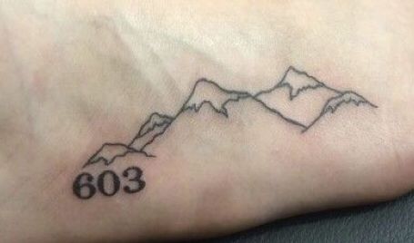 Nh Tattoo Ideas, White Mountains New Hampshire Tattoo, Nh Tattoo New Hampshire, 603 Tattoo, New Hampshire Tattoo Ideas, Vermont Tattoo Ideas, Small Lips Tattoo, Nh Tattoo, Alaska Tattoo Ideas