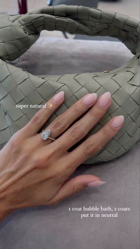 Wedding Nail Colors For Bride, Acrylic Nails With Clear Polish, Paige Lorenze Nails, Medium Dip Nails, White Oval Nails Acrylic, Neutral Nails Oval Shape, Natural Nails Nail Polish, Light French Manicure, Uv Gel Full Set Nails