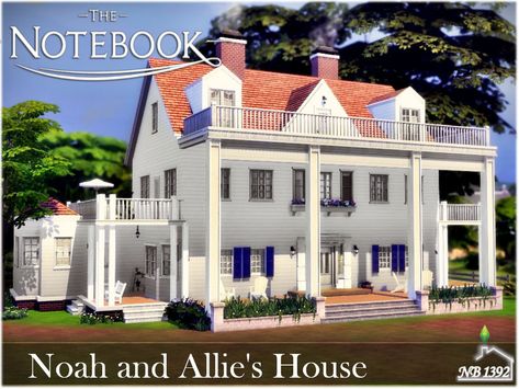 nobody1392's Noah and Allie's House The Notebook House Layout, The Notebook House Interior, The Notebook House Bloxburg, The Notebook House, Notebook House, Allie And Noah, House Movie, Sims 4 House Building, Dreamy Artwork