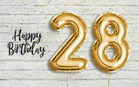 White Wall Background, Happy 28th Birthday, Golden Party, Happy 29th Birthday, Champagne Birthday, Gold Foil Balloons, Simple Birthday Decorations, White Foil, Birthday Gold