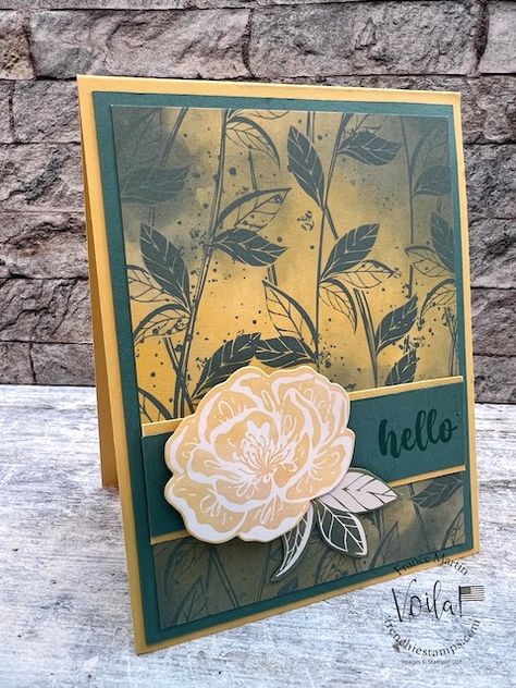 Flowers From Hello Irresistible Designer Paper. #HelloIrresistibleDesignerPaper #IrresistibleBlooms #stampinup #stamping #FrenchieStamps #PaperCrafts #HandMadeCards #StampingTechnique #HowToVideo #crafting #rubberstamping #diy #cardmaking #HandStampedCard #greetingcards #stampinupcards