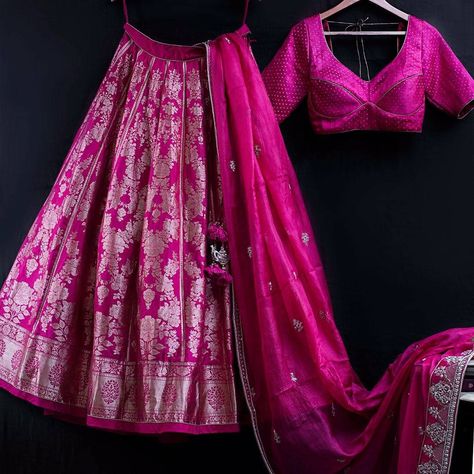 Indian Wedding Gowns, Rani Pink, Indian Outfits Lehenga, Wedding Lehenga Designs, Lehnga Dress, Designer Bridal Lehenga, Indian Bridal Lehenga, Half Saree Designs, Choli Designs