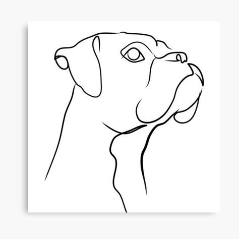 Fine Line Boxer Dog Tattoo, Dog Silhouette Drawing, Boxer Dog Painting, Boxer Dog Tattoo, Dog Line Art, Silhouette Drawing, Small Meaningful Tattoos, Dog Line, Line Art Tattoos