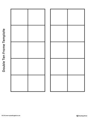 Practice counting by placing fun small objects into this double ten-frame template. Ten Frame Template Free Printable, Free Ten Frames Printables, Tens Frame Worksheet, Double Ten Frames Printable Free, Ten Frames Printable Free First Grade, Blank Ten Frames Printable Free, Tens Frames Printable Free, Free Ten Frame Printables, 10 Frame Printables