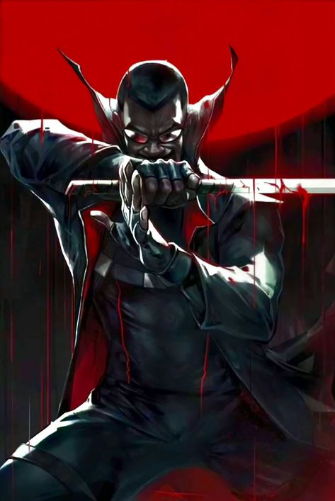 Blade Marvel Art, Eric Brooks, Blade Marvel, Vampire Illustration, Marvel Artwork, Comic Book Artwork, Marvel Fan Art, Marvel Comics Wallpaper, Dc Comics Artwork