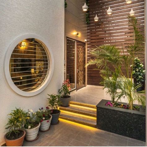 House Main Door Design, نباتات منزلية, Terrace Garden Design, Indian Home Design, Interior Design Your Home, Entrance Door Design, House Arch Design, Modern House Facades, Architect Design House