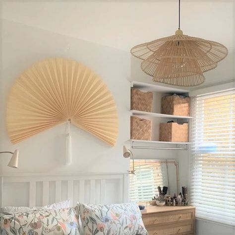 Wall Fan Decor, Fan Headboard, Fan Wall Decor, Hanging Headboard, Woven Basket Decor, Fan Decor, Headboard Art, Boho Headboard, Bamboo Fan