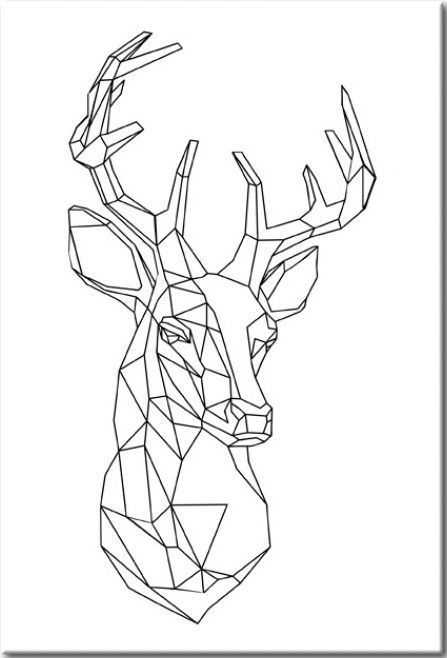 Geometric Deer 2 814 Geometric Art Animal, Origami Tattoo, Polygon Art, Geometric Shapes Art, Geometric Design Art, Geometric Drawing, Deer Art, Geometry Art, Geometric Animals