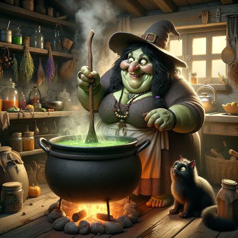 Witches Kitchen, Old Witch, Witch Pictures, Halloween Wallpaper Backgrounds, Halloween Post, Halloween Facts, About Halloween, Cute Funny Cartoons, Primitive Halloween