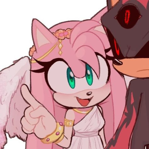 Amy X Shadow Matching Pfp, Amy Rose Matching Pfp, Shadamy Matching Icons, Shadow And Amy Matching Pfp, Shadow X Amy Fanart, Amy Rose X Shadow, Sonic And Amy Matching Pfp, Amy Rose And Shadow, Amy X Shadow