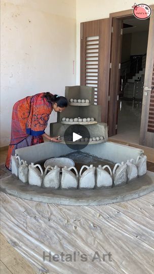 Corner Fountain, Hetal's Art, Homemade Water Fountains, Yard Fountain, Awkward Corner, Concrete Diy Projects, Best Out Of Waste, Concrete Diy, How To Decorate