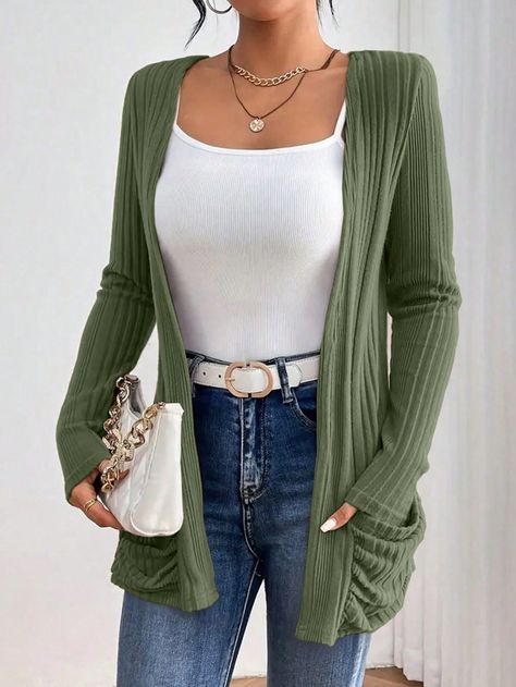 Olive green cardigan