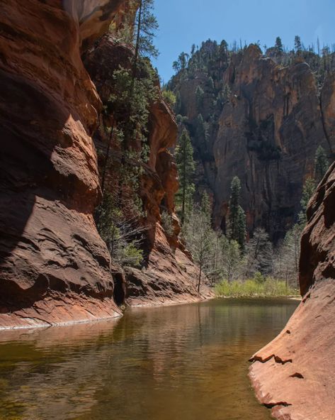 Explore the most spectacular and unique trail in Sedona, Arizona. Find out everything you need to know about going on the West Fork Canyon Trail in Oak Creek. This guide includes where to stay, tips for hitting the trail, and a detailed trail description. Read to explore why West Fork Canyon is one of the very best Sedona hikes. Arizona Trail, Arizona Summer, Sedona Hikes, Mysterious Places, Sedona Arizona, The Dunes, The Trail, Sedona, Travel Ideas