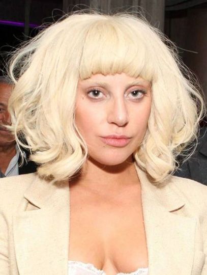 Lady Gaga Bangs, Chin Length With Bangs, Lady Gaga Wig, Lady Gaga 2009, Short Blonde Wig, Blonde Curly Wig, Blonde Wigs, Human Hair Wigs Blonde, Chin Length