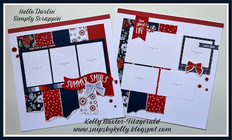 Ctmh Scrapbooking Layouts, Summer Scrapbook Layouts, Hello Darlin, Graduation Scrapbook, Scrapbook Design Layout, Scrapbook Patterns, Christmas Scrapbook Layouts, 12x12 Scrapbook Layouts, Party Layout