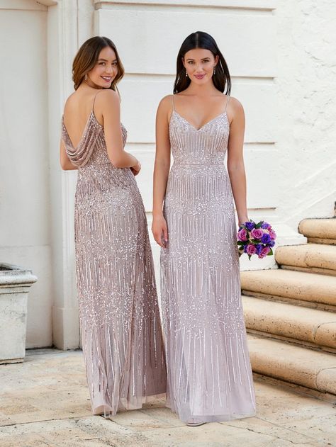 40327 - House of Wu 1920s Bridesmaid Dresses, Wedding Dresses Photos, Beautiful Prom Dresses, Beaded Belt, Mothers Dresses, A Line Gown, Dress Picture, Adrianna Papell, Bridal Boutique