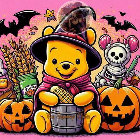 Winnie the Pooh Halloween Happy Halloween Winnie The Pooh, Halloween Winnie The Pooh, Pooh Halloween, Winnie The Pooh Halloween, Good Morning Facebook, Disney Printables, Disney Art, Winnie The Pooh, Happy Halloween