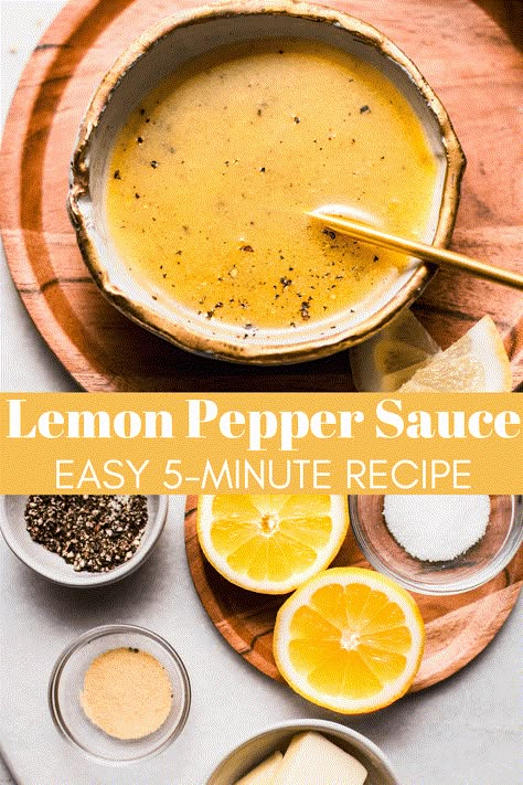 Lemon Pepper Sauce Lemon Pepper Chicken Pasta, Sauce For Baked Chicken, Wings Recipe Oven, Chicken Wings Recipe Oven, Japanese Hamburger Steak, Japanese Hamburger, Lemon Pepper Sauce, Recipe For Pasta, Dipping Sauces For Chicken