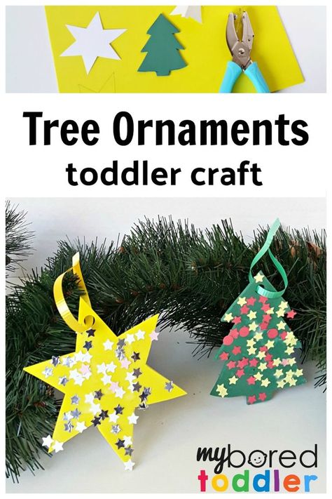 Tree ornaments foam craft for toddlers for Christmas - an easy toddler Christmas craft idea for Christmas - these decorations look great on a tree and use fine motor skills too! #myboredtoddler #toddlerChristmas #christmascraft #christmastreedecorations #kidschristmas #toddlercraft #toddlercrafts #toddleractivity #toddleractivityideas Toddler Christmas Craft, Toddler Ornaments, Pretty Christmas Ornaments, Christmas Tree Ornament Crafts, Toddler Craft, Fun Decorations, Easy Christmas Ornaments, Christmas Crafts For Toddlers, Santa Crafts