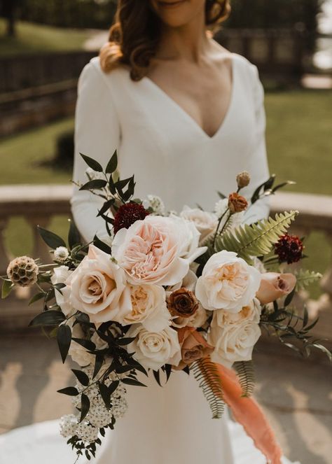 Rust And Blush Wedding Flowers, Vintage Wedding Florals, Vintage Blush Wedding, Engagement Bouquet, Bouquet Styles, Crane Estate, Rusting Wedding, Bouquet Images, Vintage Wedding Flowers