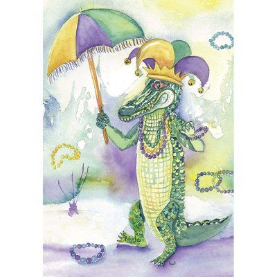 DicksonsInc Outdoor 2-Sided Nylon 3'6x2'5 ft Garden Flag Alligator Art, Mardi Gras Diy, Magnolia Garden, Alligators Art, Magnolia Gardens, Louisiana Art, Mardi Gras Costumes, New Orleans Mardi Gras, Mardi Gras Carnival