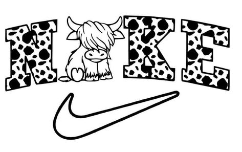 Cricut Projects Iron On, Shirt Logo Design Graphics, Cow Shirt Ideas, Nike Stencil, Country Logo Design, Nike Sublimation, Cow Print Svg, Svg Nike, Disney Silhouette Art