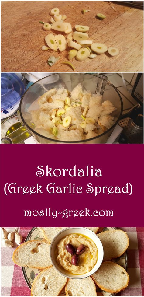 If you were a "Twilight" fan, was it Team Jacob or Team Edward? For making skordalia (Greek garlic dip), there's a similar debate. Are you Team Bread or Team Potato? I'm Team Bread, but in the end it's all about the garlic! This smooth and creamy garlicy dip makes all things wonderful, so click on the link for the recipe! #mostlygreek #greekfood #greekcooking #garlic #healthyfood #appetizers #dips Greek Garlic Dip, Garlic Bread Dip, Celebration Meals, Skordalia Recipe, Garlic Dip Recipes, Greek Bread, Garlic Breath, Greek Dip, Veggie Recipe