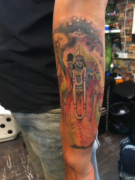 Colour tattoo ✨ Lord Vishnu Tattoo, Vishnu Tattoo, Colour Tattoo, Lord Vishnu, Color Tattoo, Tattoos, Quick Saves