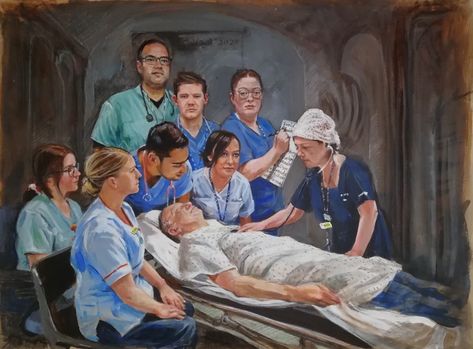 Hospital Painting, Team Portrait, Anatomy Lessons, Group Portrait, Healing Touch, Medical Art, Team Photos, See Videos, Romantic Art