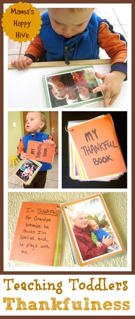 This endearing DIY Thankful Book is a tangible way for teaching toddlers thankfulness. It is laminated to be toddler proof for lots of hands-on playing. - www.mamashappyhive.com Thanksgiving Activities For Toddlers, Toddler Thanksgiving, Thanksgiving Crafts For Toddlers, Thanksgiving Toddler, Toddler Proofing, Mommy Friends, Cowboy Cookies, Teaching Toddlers, Thanksgiving Theme