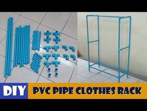 DIY PVC Pipe clothes rack - YouTube Easy Diy Clothing Rack, Pvc Clothes Rack Diy, Pvc Pipe Clothes Rack, Pvc Pipe Art, Upcycle Jeans Diy, Diy Clothes Rack Pvc, Diy Clothes Rack Cheap, Diy Clothes Rack Pipe, Pvc Pipe Furniture