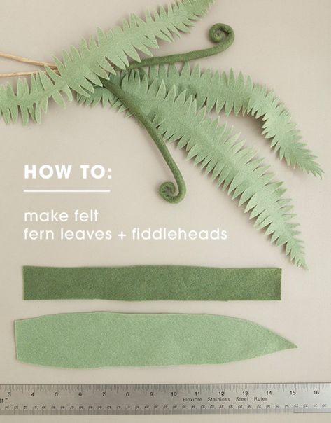 How to make the most awesome felt fern leaves and fiddleheads! Easy Felt Crafts, Felt Craft Projects, Felt Flowers Diy, Easy Handmade, Fern Leaves, Felt Leaves, Fabulous Wedding, Sweet Gifts, Felt Diy